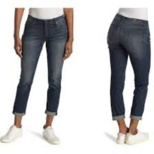 KUT FROM THE KLOTH Katy Boyfriend Roll Cuff Straight Leg Distressed Jeans